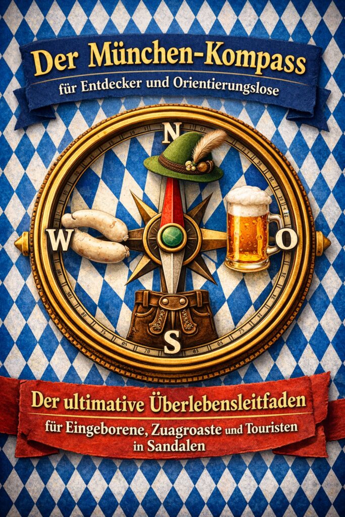 Buchcover: Der München-Kompass von Damir Fister - Satire und Überlebensleitfaden für München
